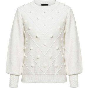 SIMPlEE Women's Crew Neck Lantern Sleeve Pullover Elegant  Sweater Size M NWOT